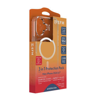 3pc EFM Zurich MagSafe Case, Screen & Lens Protector Set for iPhone 16