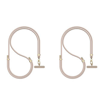 2PK EFM Go Crossbody Hands-Free Universal Mobile Phone Lanyard Holder Gold