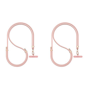 2PK EFM Go Crossbody Hands-Free Universal Mobile Phone Lanyard Holder Pink