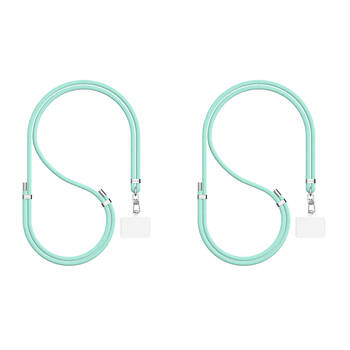 2PK EFM Santorini Hands-Free Universal Mobile Phone Lanyard Holder Mint Green