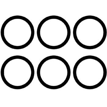 6pc EFM Halo Adhesive Ring For MagSafe Compatibility Black