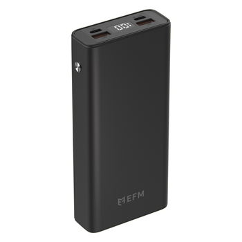 EFM Digital 20W 20000mAh Power Bank USB-A/USB-C Charger Port - Black