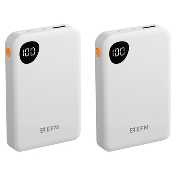 2PK EFM Essential 5000mAh Power Bank Digital Display Universal - White