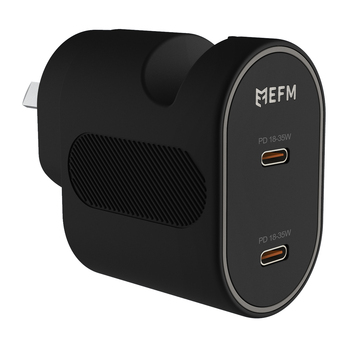 EFM 35W GaN AU/NZ Plug Wall Charger w/ PD/PPS - Black