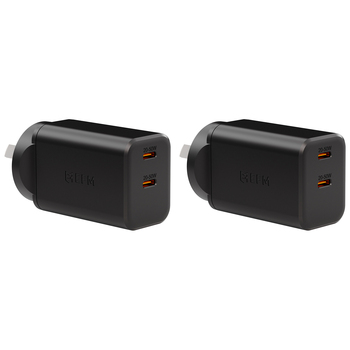 2PK EFM Eco 50W Dual Port Mobile Phone Wall Charger - Black