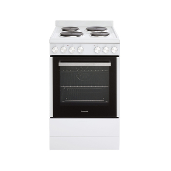 Euromaid 54cm/83L Electric Oven w/ Solid Cooktop Single Cavity - White