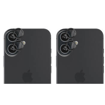 2PK EFM Aluminium/Glass Camera Lens Protector for iPhone 17 6.3in Carbon