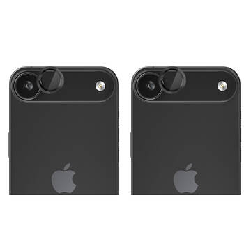 2PK EFM Aluminium/Glass Camera Lens Protector For iPhone 17 Air 6.5in Carbon