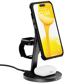 EFM Qi2 Trio Wireless Phone/Watch Charge Stand - Black