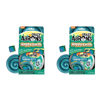 2PK Crazy Aarons Thinking Putty Happy Earth Magnetic Storms Toy 10cm 3y+