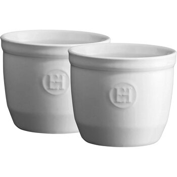 2pc Emile Henry 8cm Ceramic Ramekin Set Dessert Dish White