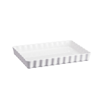 Emile Henry 31cm Ceramic Deep Tart Baking Dish Rectangle Flour