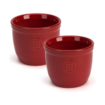 2PK Emile Henry 8cm Ceramic New Ramekin Dessert Dish Burgundy