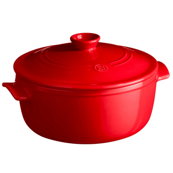 Emile Henry 5.2L/28cm Ceramic Round Stewpot w/ Lid Burgundy