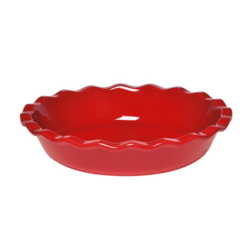 Emile Henry 23cm Ceramic Pie Baking Dish Round Burgundy