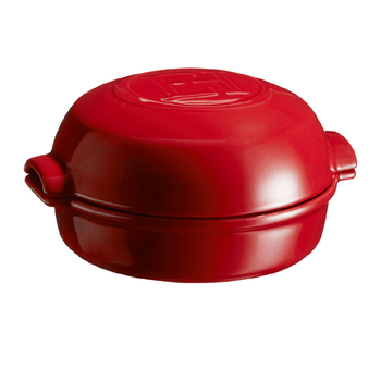 Emile Henry Ceramic Cheese Baker Pot w/ Lid Round Burgundy