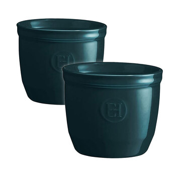 2PK Emile Henry 8cm Ceramic New Ramekin Dessert Dish Ocean Blue
