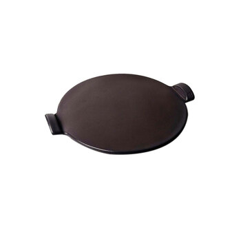 Emile Henry 35.5cm Ceramic Smooth Pizza Stone Baking Tray - Charcoal
