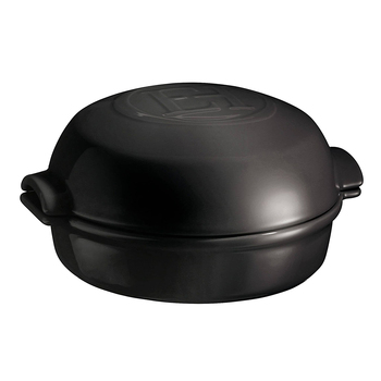 Emile Henry Ceramic Cheese Baker Pot w/ Lid Round Charcoal