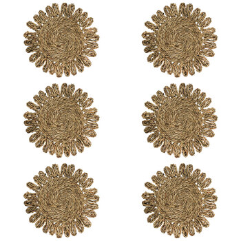 6PK LVD Placemat Natural Decorative Home Kitchen Decor 35x35cm