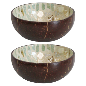 2PK LVD Chrysanthemum 13cm Decorative Coco Capiz Bowl Home Decor Round