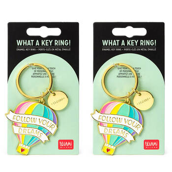 2PK Legami What A Key Ring Enamel Keyring Charm Bag Accessories Air Balloon