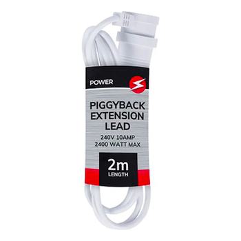2M Piggyback Extension Lead White
