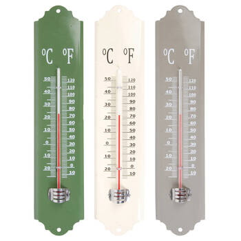 3pc Esschert Design Metal Thermometer Outdoor Wall Mount