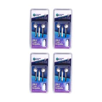 4PK TGear USB-C T-Lite Earphones with Microphone Pause/Play Volume Control