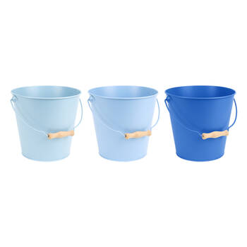 3pc Esschert Design Blue Shades 5L Bucket Container w/ Metal Handle 25.1cm