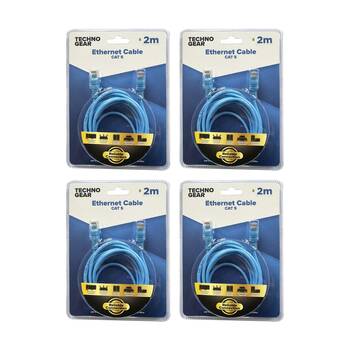 4PK TGear RJ45 Cat 5 Ethernet Cable Internet Durable High Speed Data 2m Blue 