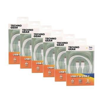 6PK TGear USB-C-to-USB-C Charging and Data Cable High Speed 3A Quick Charge 1m