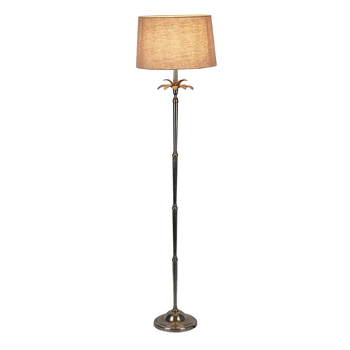 Belle Casablanca Floor Lamp w/ Brass Base 155cm - Antique Silver