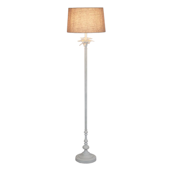 Belle Casablanca Floor Lamp w/ Brass Base 155cm - White