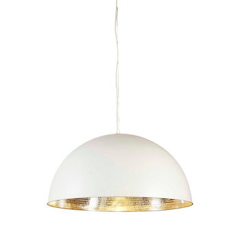 Belle Alfresco Dome Ceiling Pendant Light 60cm - White/Silver