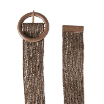Elle Women's Blanche Havana Dress Belt Dark Tan Extra Large