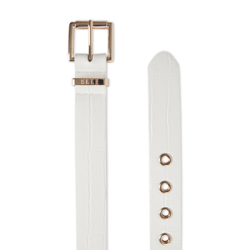 Elle Women's Lourdes Modern Jean Style Belt White Croc Medium