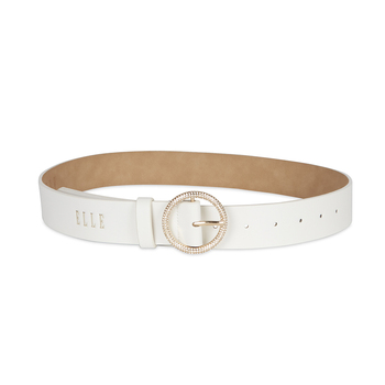 Elle Women's Jewel 35mm Gltter Stone Belt Cream Medium