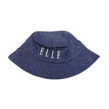 Elle Women's Denim Glitter Cotton Bucket Hat Denim