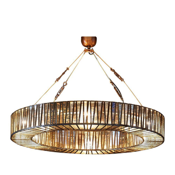 Belle Chelton Glass/Iron Ceiling Pendant Light 90cm - Brass