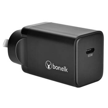 Bonelk 65W PD USB-C GaN Wall Charger Adapter For Phone/Tablet -  Black