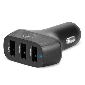 Bonelk Carbon Series Car Charger 3 x USB-A, 36W Black