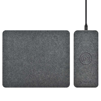 Bonelk Split Qi Wireless Mouse Mat 37cm For iPhone 15/Samsung S24 Grey