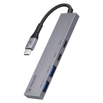 Bonelk Long-Life USB-C 4in1 Multiport Slim Hub - Space Grey