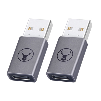 2PK Bonelk M USB-A to F USB-C 3.0 Adapter Dongle For Laptop/PC - Space Grey