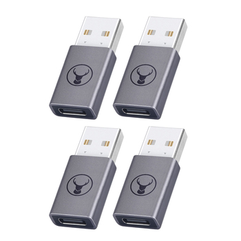 4PK Bonelk M USB-A to F USB-C 3.0 Adapter Dongle For Laptop/PC - Space Grey