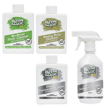 Enzyme Magic No Rinse Floor, Heavy Duty Outdoor & Glass/Stainless Steel Cleaner 