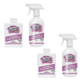 2PK Enzyme Magic Laundry Stain Remover 250ml Concentrate w/Spray Bottle Makes 7.5L