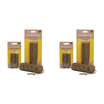 2x 2pc Rosewood Treat n Gnaw 8.5cm Log Hamster Activity Chew Toy Natural Asst