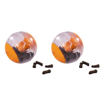 2PK Rosewood Giggling Sound Interactive Treat Ball Pet Dog Chew Interactive Toy ORNG